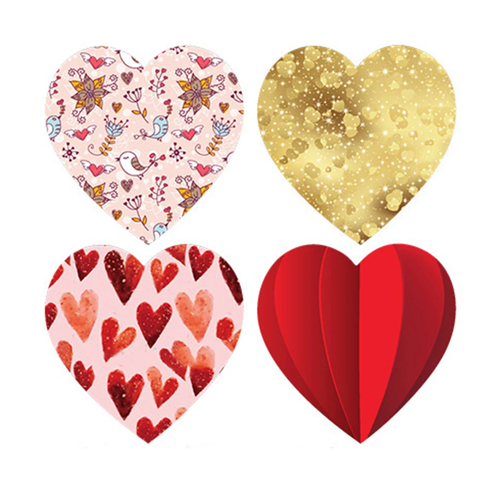 50-500 Labels Love Rainbow Sticker Heart Shape Scrapbooking Gift Packaging Party Wedding Valentine's Day Stationery Sticker
