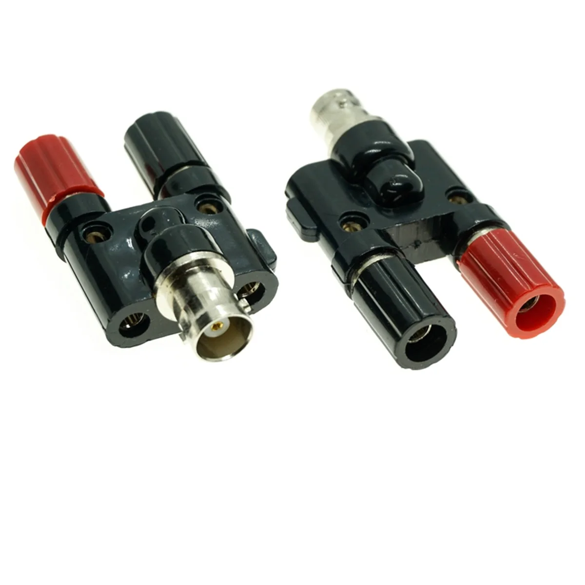 BNC female to two dual 4mm Banana binding post jack connector Adapter Coaxial Connector Adapter Splitter 1M2F