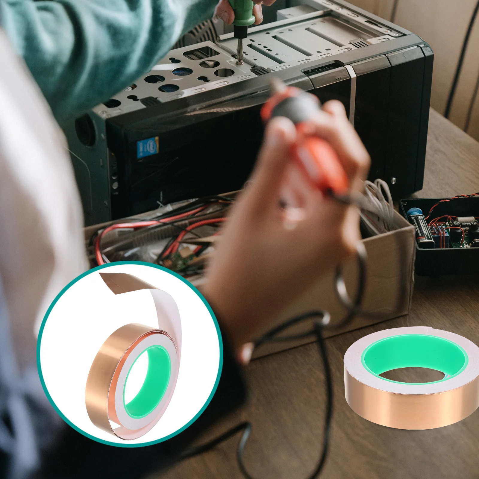 

Copper Foil Tape Self Adhesive Copper Tape Conductive Copper Tape for Electrical Repair(20m)