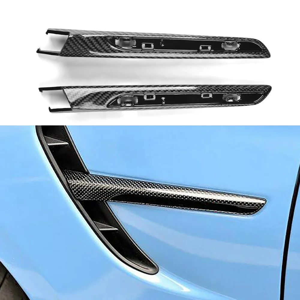 Real Carbon Fiber Interior Door Side Fender Vent Cover Trim For