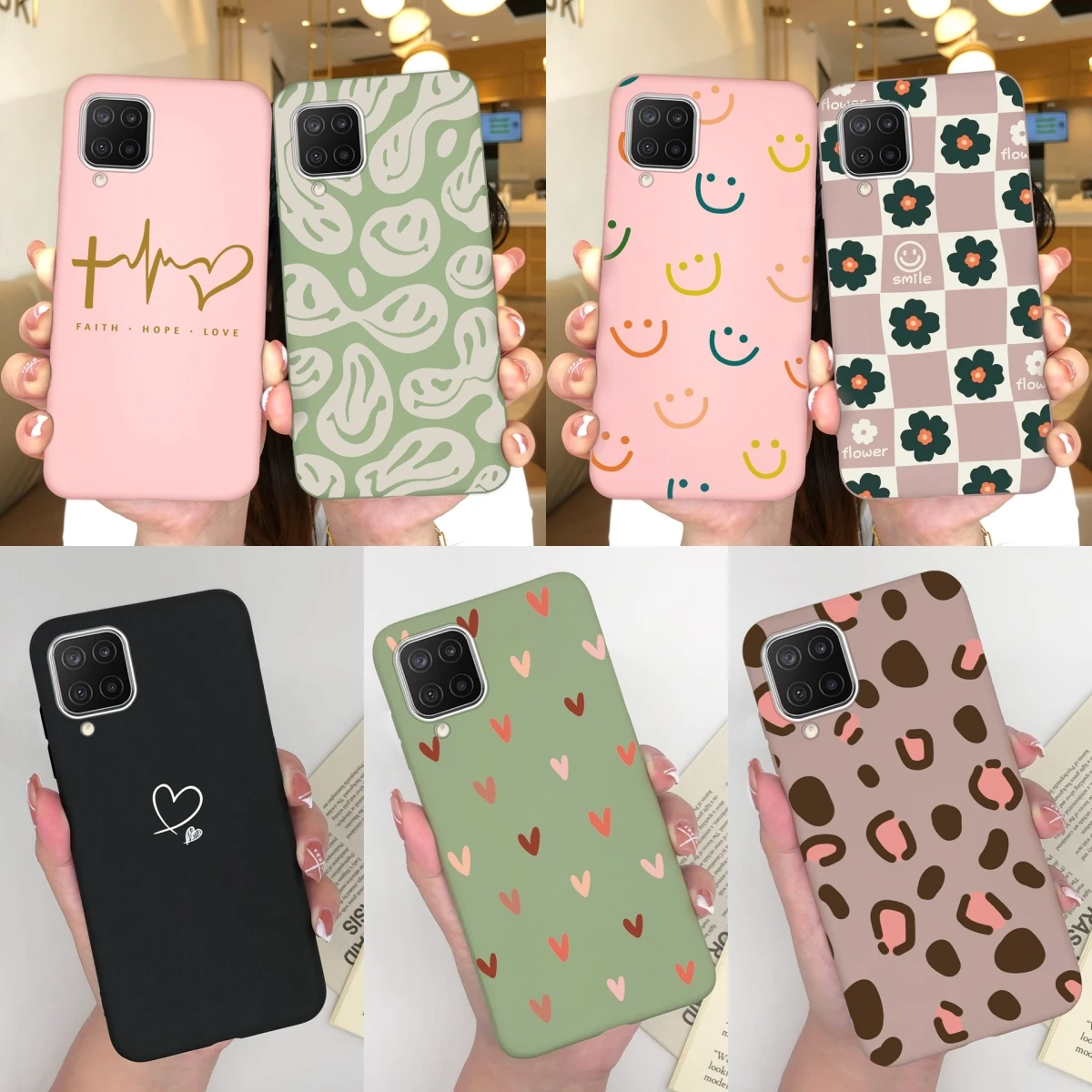 Per Samsung Galaxy M11 M12 M13 M14 Custodia Sorridente In Silicone Opaco Antivegetativa Protettiva Per Samsung M 11 M 12 M 13 M 14 Cover