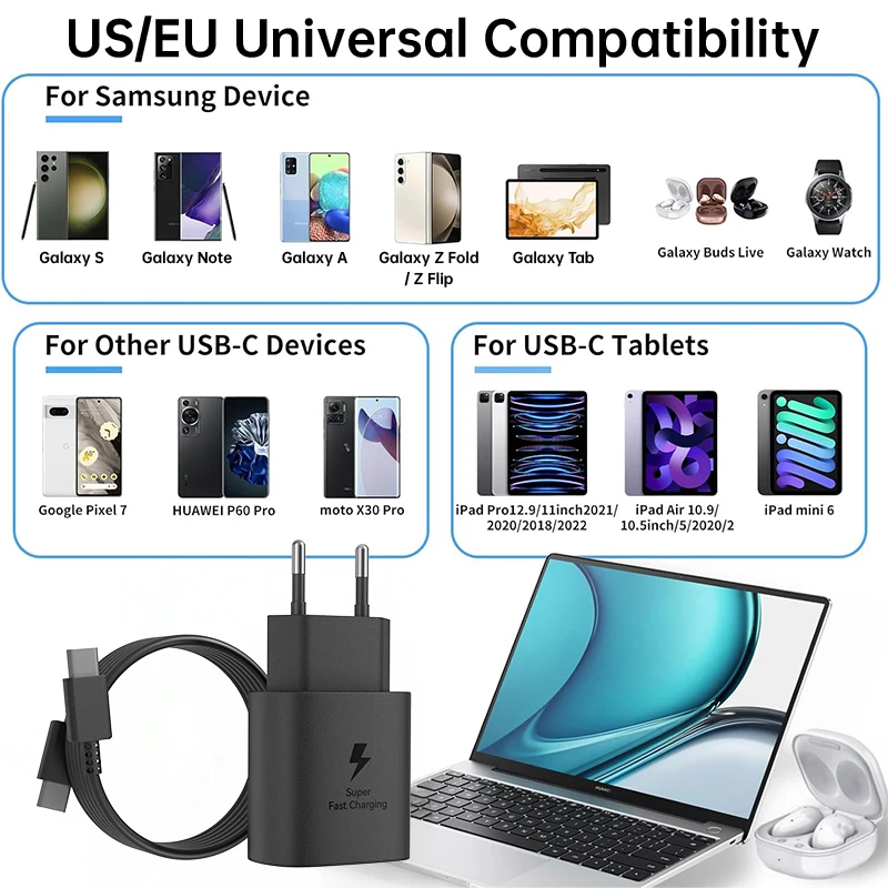 Samsung 25W Super Fast Charger with PD Type-C Adapter