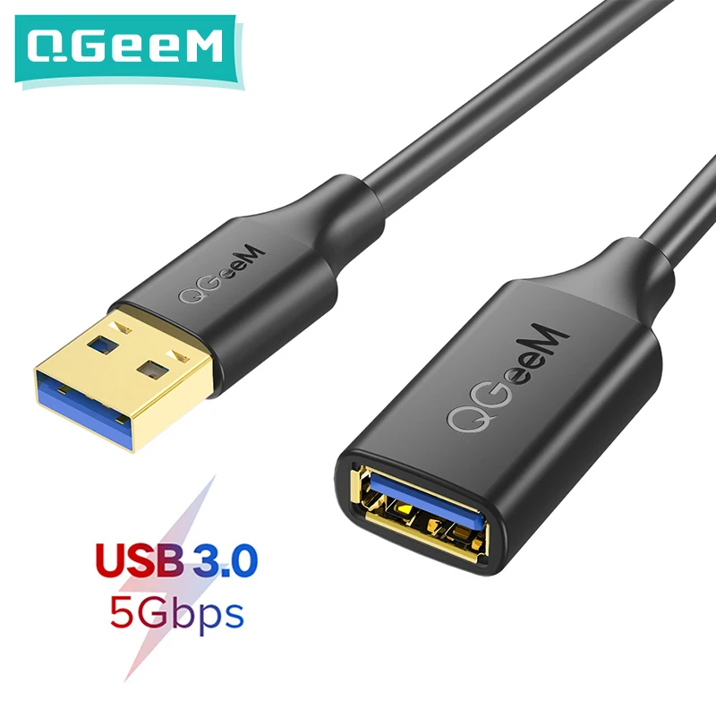 Qgeem Usb Extension Cable Usb 3.0 Cable Extender For Pc Laptop Smarttv