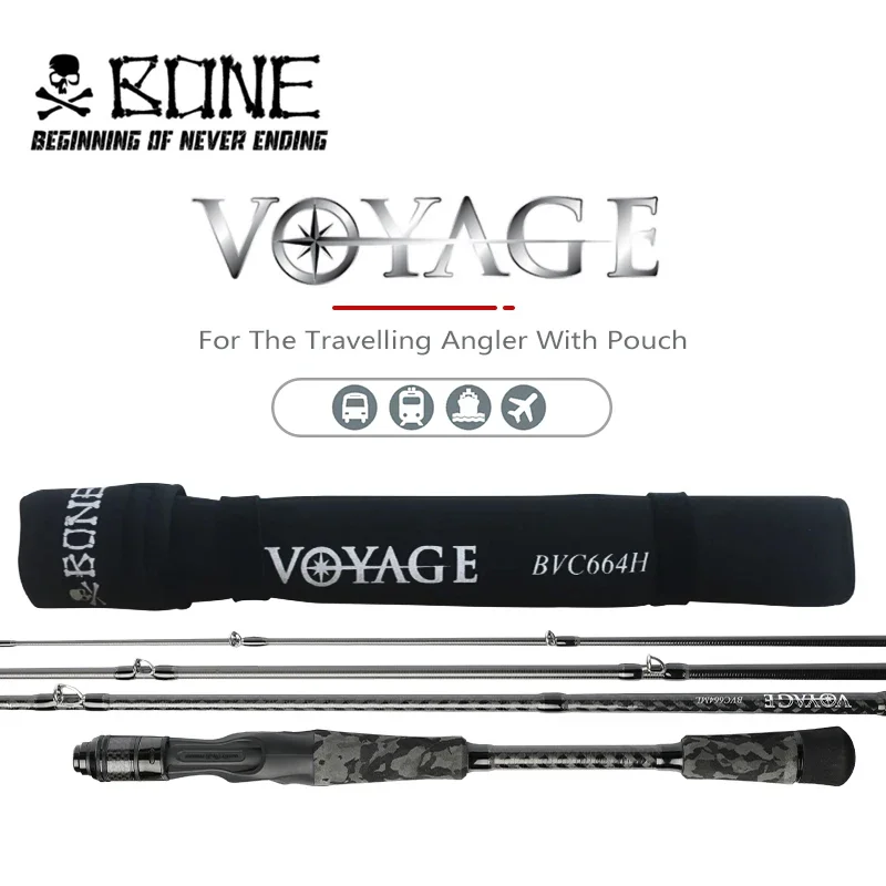 Bone Voyage 4 Piece Fishing Rod Light 136G-212G Spinning Casting FUJI Guide  Portable Rod For The Travelling Angler With Pouch - AliExpress