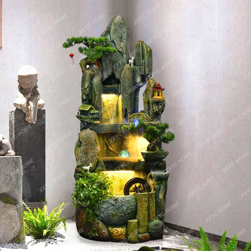 

Large Artificial Mountain and Fountain Waterfall Floor Indoor Waterscape Ornament Decoration Corner Courtyard