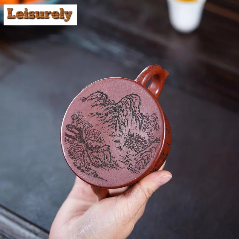 250ml Boutique Yixing Purple Clay Teapots Handmade Admiralty Pot Raw Ore Dragon's Blood Sand Kettle Zisha Tea Set Tableware Gift