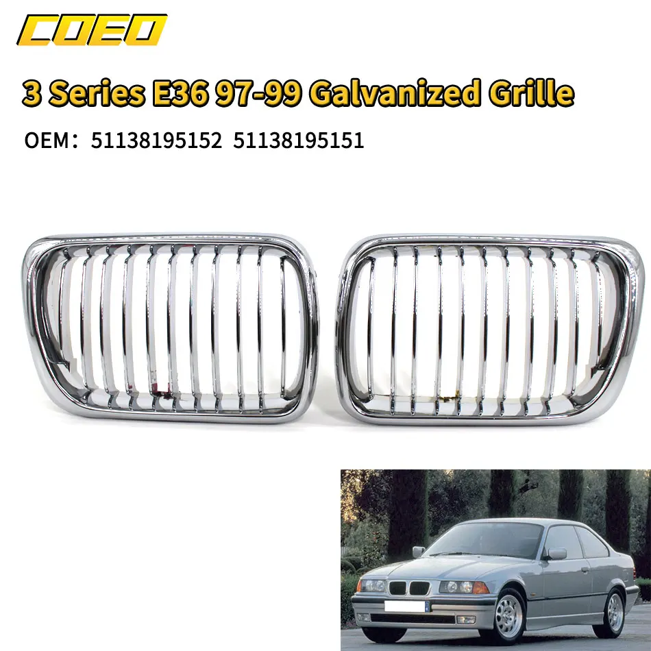 

Electroplate Car Grill Replace Parts For BMW 3series E36 OEM 51138195152 51138195151 For Repair Upgrade Vehicle Looks