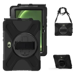 Enhanced Rugged Tablet Case with 360 - Degree Rotating Stand and Silicone Shell for Active 5Pro  2025 (Black)