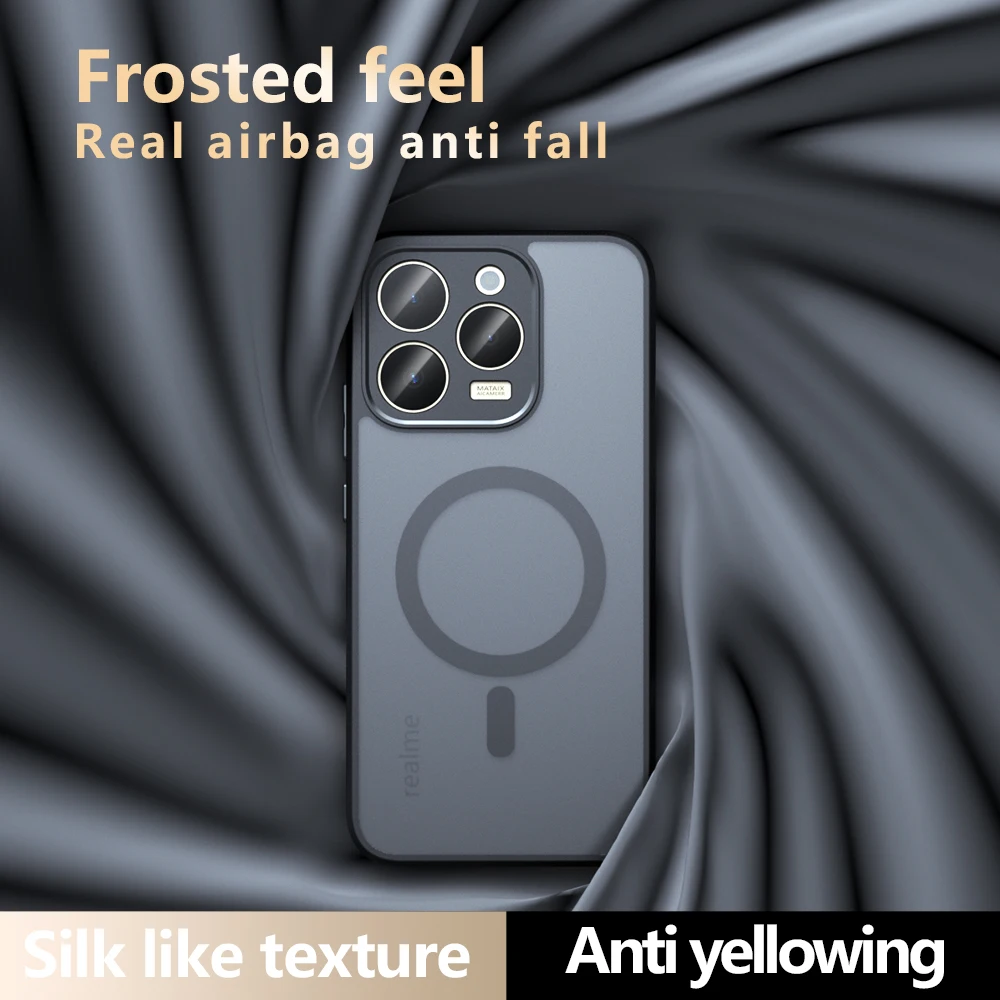 Magnetic Semi-Transparent Frosted Shockproof Case with Bumper Protection