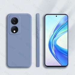 Enhanced Liquid Silicone Phone Case - Soft TPU Full Back Cover for Honor 90 Smart (Lavender Grey)