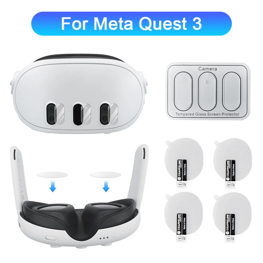 Meta Quest 2 Grip Covers Protective Cover Case Set For Meta Quest 3, 7 In 1 Silicone VR Headset Face & Lens Cover, Eyes Cover Controller Grips Skin Shell Protector, Anti-Leakage Nose
