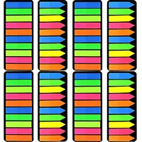 PET Page Markers Sticky Index Tabs, Bright Colors Arrow Flag Tabs for Book Annotation, Writable File Classification Labels 1