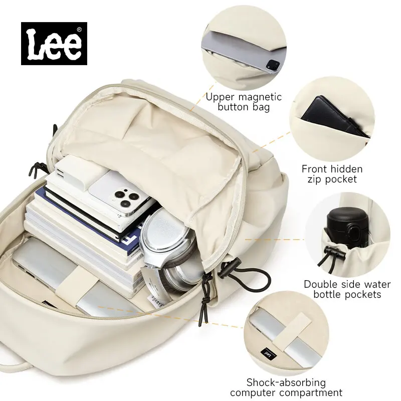 LEE Unisex Large Capacity Laptop Bagpack Women Man Middle School College Student School Bag Outdoor Travel Rucksack 2