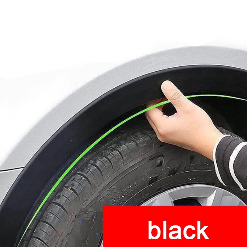 Universal Fender Flare Car Wheel Eyebrow Protector Lip Wheel-arch Trim Arch  Extenders Decorative Scratch Proof Black Rubber