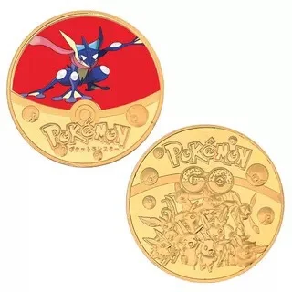 Pokemon Commemorative Coin Handsome Mewtwo Greninja Kawaii Pikachu Mew Genesect Exquisite Anime Collect Gifts Toys Send Stent pokemon toys