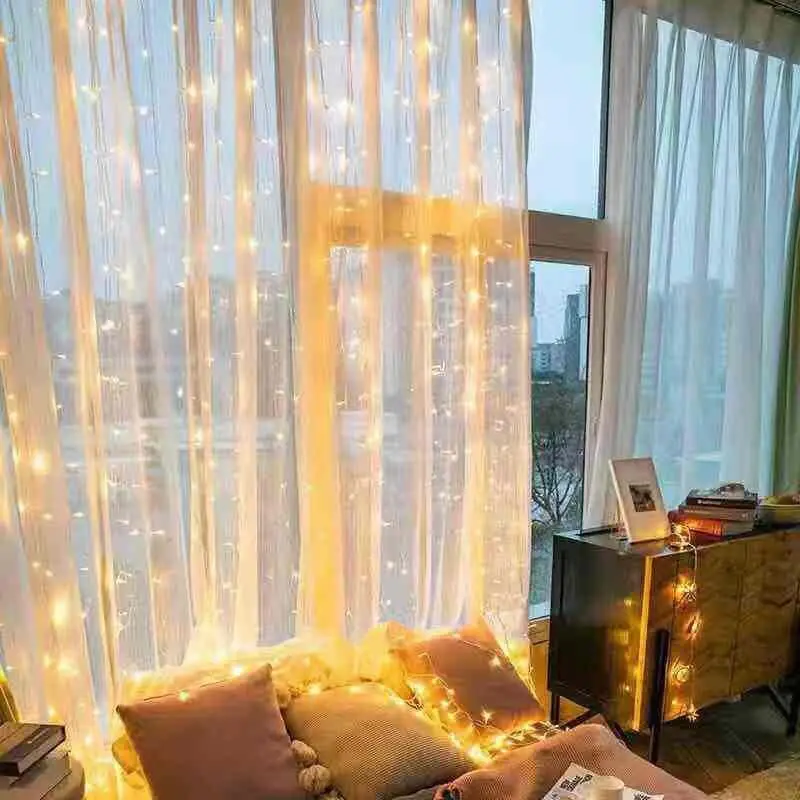 Description Picture 6 of itemCurtain LED String Lights Garland USB Festoon Remote Control Fairy Garland Light for Bedroom Wedding Party Christmas Decoration