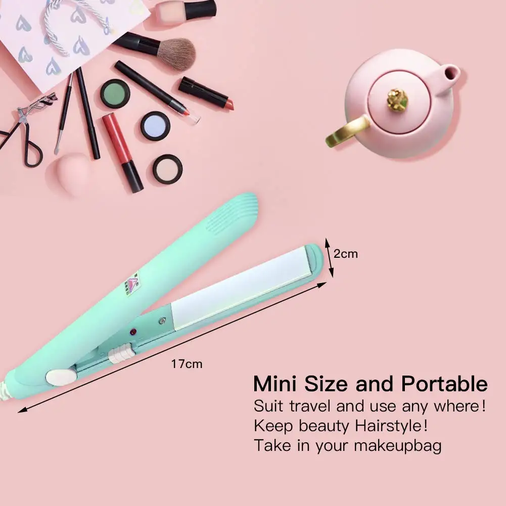 3in1 Mini Hair Straightener Curler High Quality Flat Iron Ceramic Straightening Hot Comb Professional Curling Iron Styling Tools 5