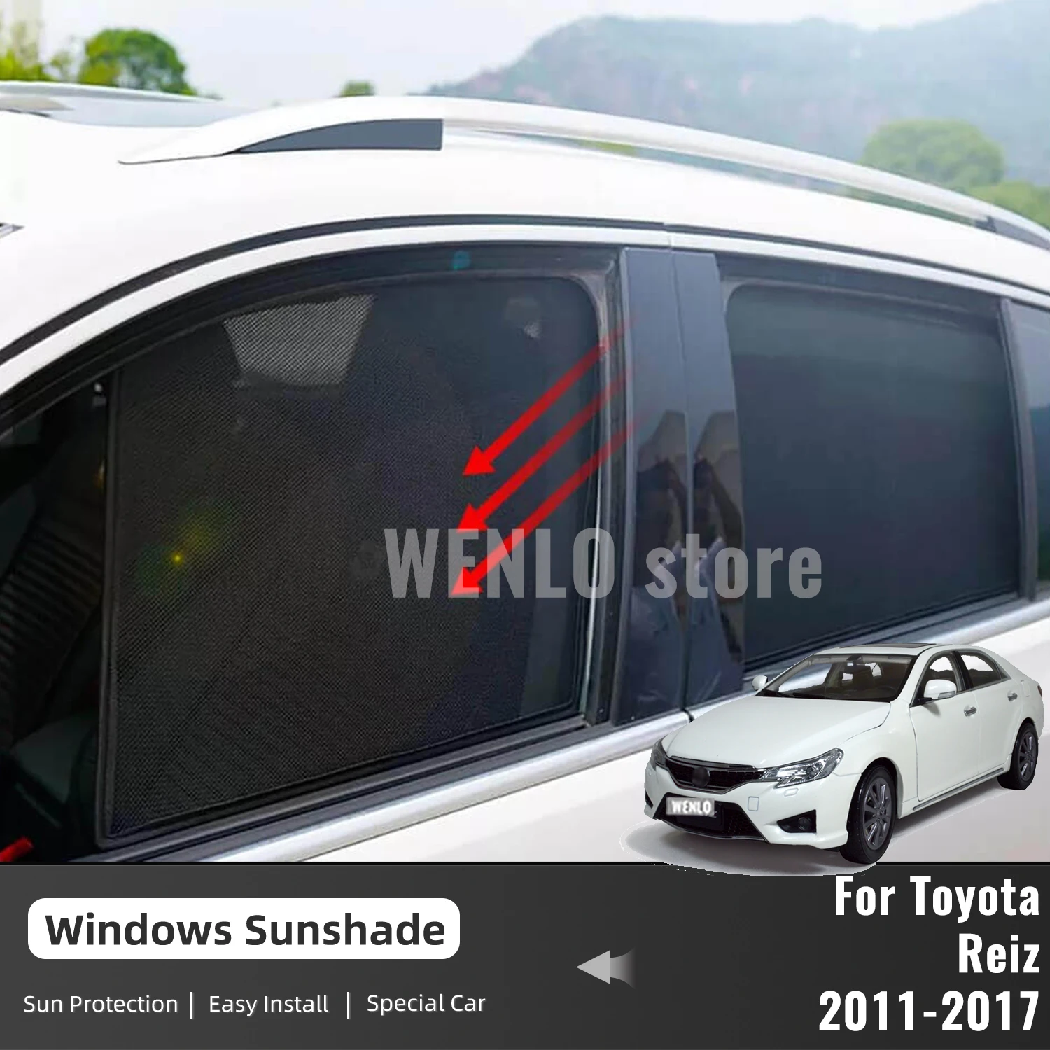

For Toyota Reiz 2011-2017 Car Curtain Window Sunshade Covers Magnetic Sun Shade Visor Solar Auto Accessories