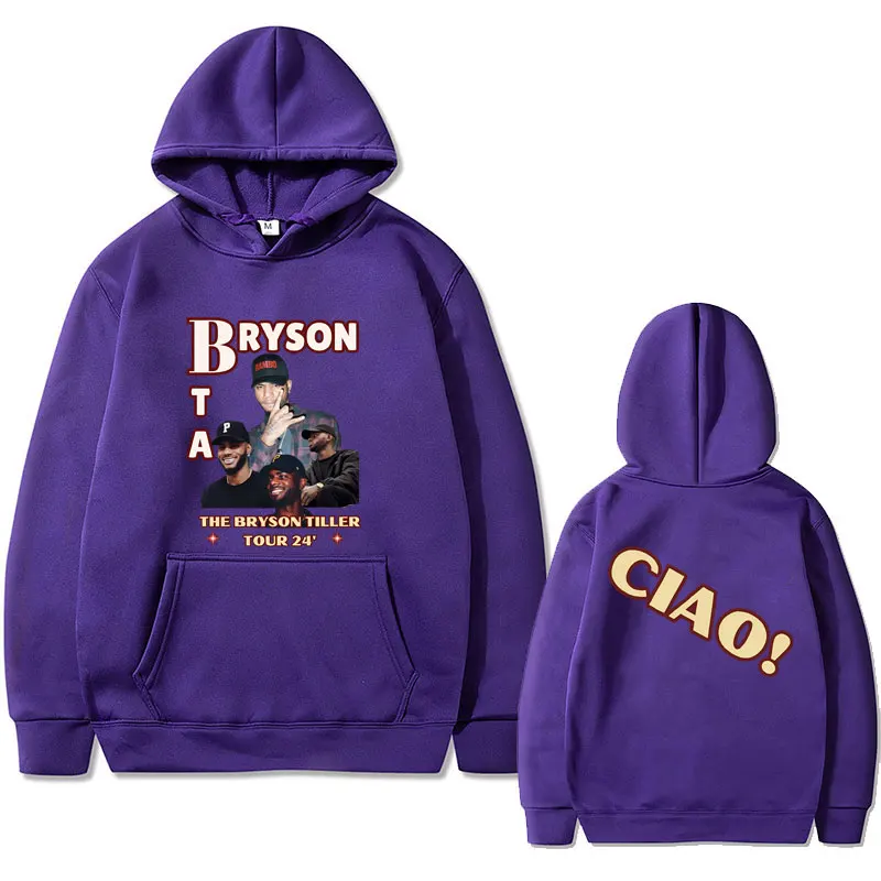 Rapper Bryson Tiller Graphic Hoodie Men Hip Hop Oversized Pullover The Bryson Tiller World Tour Hoodies Male Fashion Streetwear