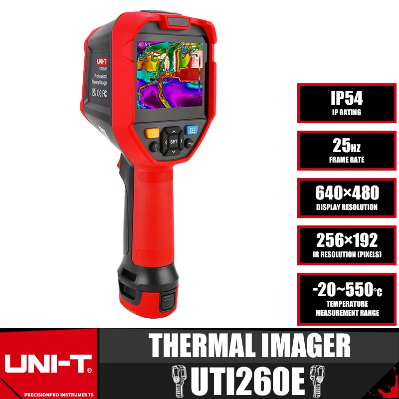 UNI-T UTI260E 건설 열화상 카메라, 산업용 열화상 카메라, 바닥 난방 튜브 테스트, 256x192 픽셀