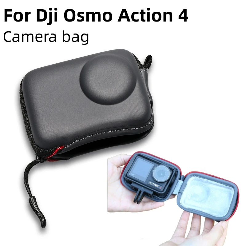 Borsa Universale Per Mini Action Camera Per Dji Action 3/4 Fashion Black Grey Soft Bag Per Go Pro 12/11/10 Proteggi Gli Accessori Per Fotocamere