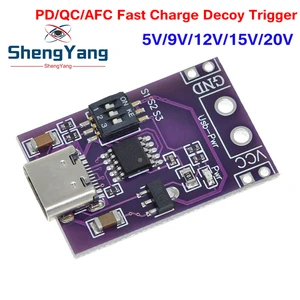 USB PD/QC/AFC устройство для быстрой зарядки с разъемом Type-C, 5 В, 9 В, 12 В, 15 В, 20 в