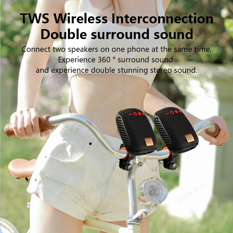 Bluetooth Speaker Outdoor Speakers TG392 Outdoor Bicycle Bluetooth Speaker TWS Portable Wireless Sound Box Built-in Mic Hands-free Call IPX5 Waterproof Subwoofer