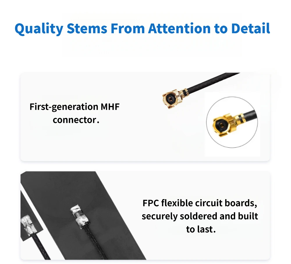 2PCS Wi-Fi 6E/7 PCB FPC 내장 SMD 안테나 고이득 2.4G 5.8G Wi-Fi/블루투스 내장형 부드러운 고무 WWAN 안테나 MHF1