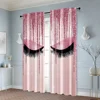 2pcs, Curtains&Window Treatment 2D print Pink eyelashes Versatile Polyester (without rod) Versatile All for Bedroom, Living 6