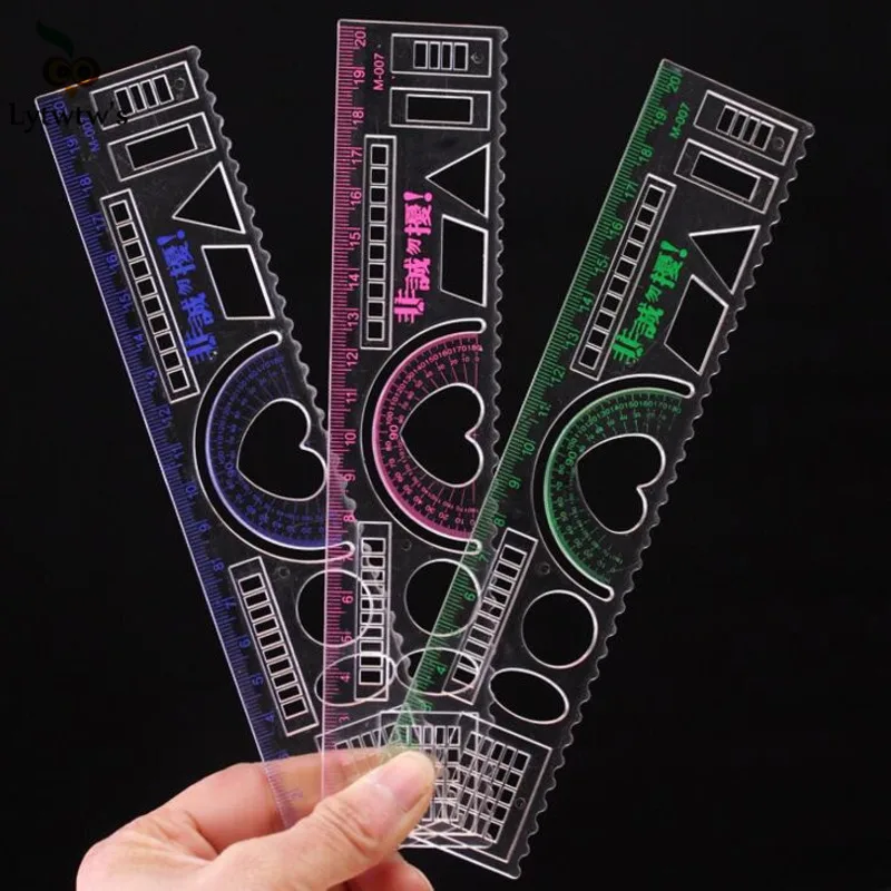 Straight Ruler 1 Piece Cute Kawaii Peach Wavy Line Geometry Tool For School Office Drawing Sewing