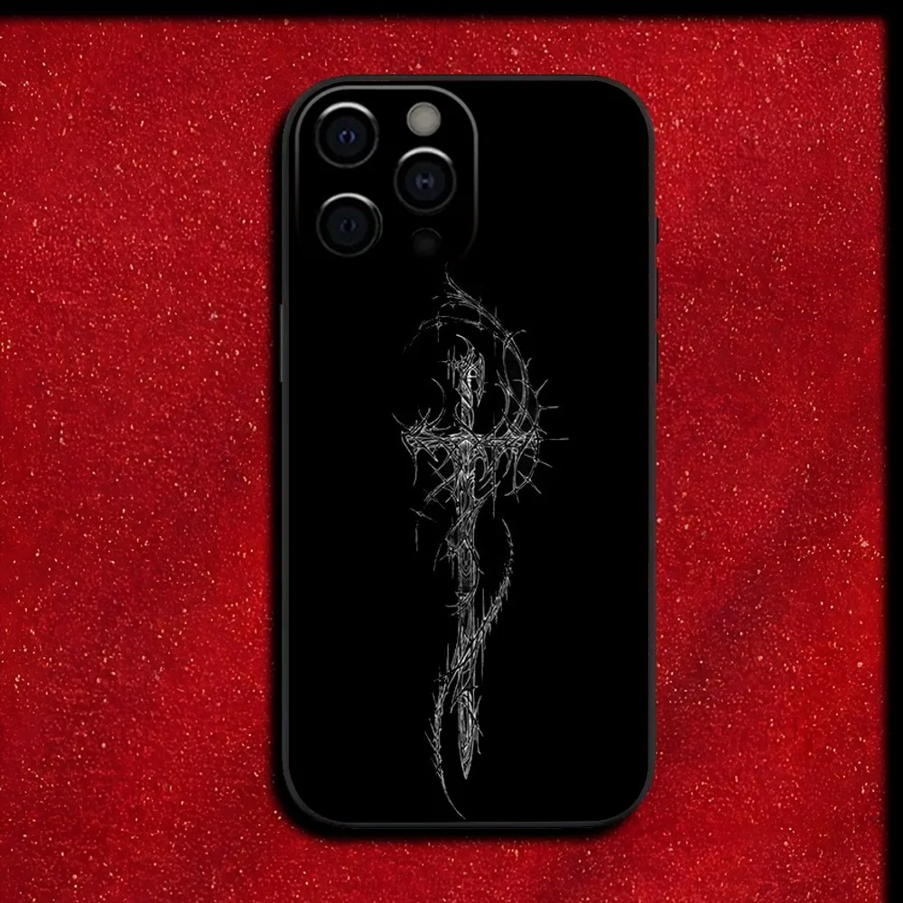 Gothic Cyber Sigil Cross Soft Silicone Phone Case