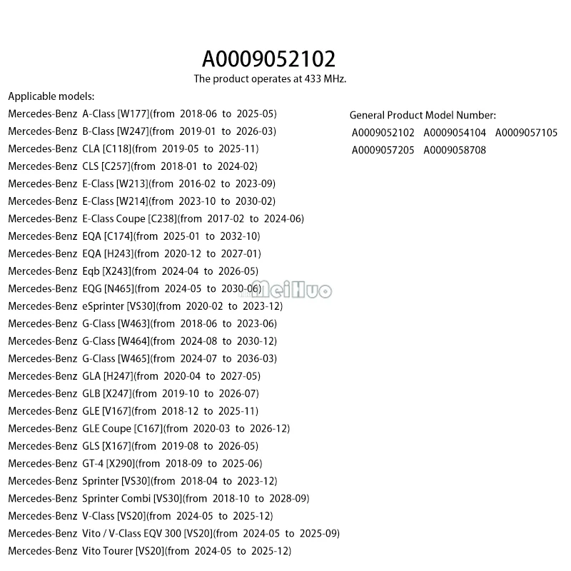 Tire Pressure Sensor 1/4PCS For Mercedes-Benz W177 W247 C118 C257 W213 W214 C238 C174 H243 X243 W463 W464 H247 X247 Car TPMS