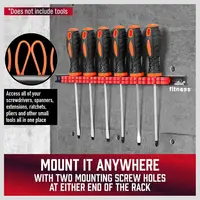 Hand Tool Organizer With Clips - Screwdriver And Wrench Holder Plastic Rail, Storage Rack For Knives And Wrenches 2