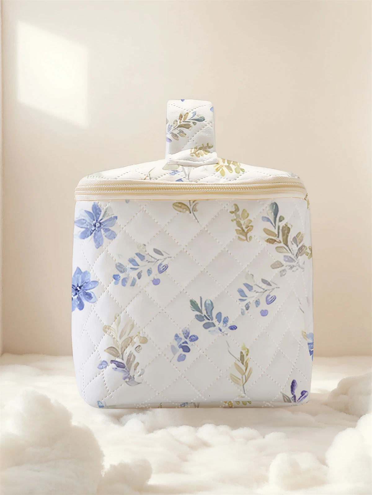 1pc， Portable travel cosmetics with floral patterns, large capacity travel storage bag, cute and stylish makeup bag