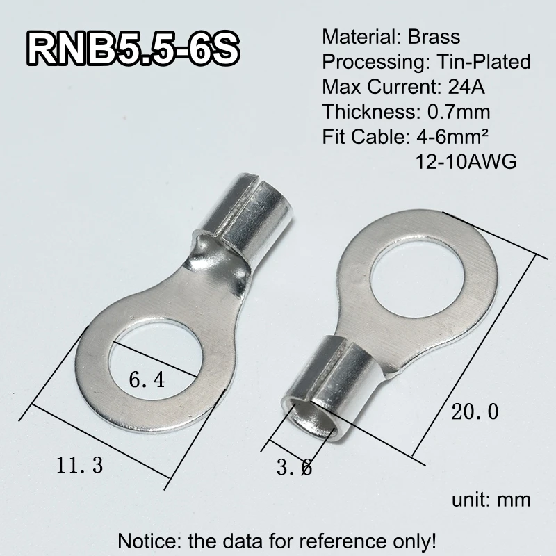 100pcs Brass Ring Terminal Block Connector Set