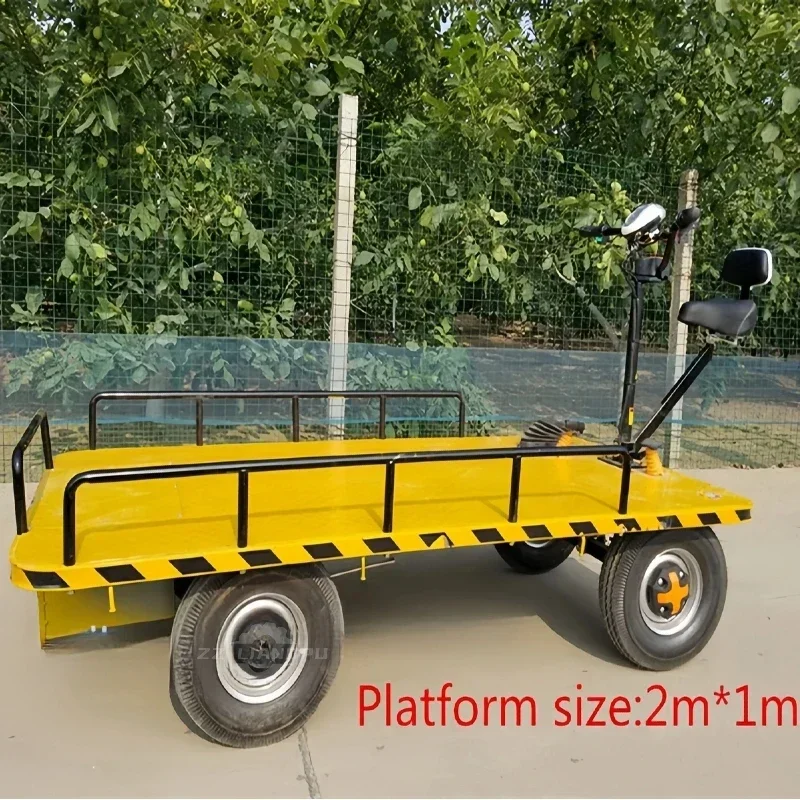 Electric 1000kg Load Electric Platform Cargo Carrier Trolley Heavy Loading Transport moving With 4 Wheels for load