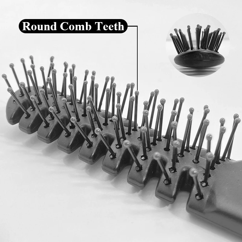 1 Piece Men Fluffy Hair Curly Brush Salon Hairdressing Combs Anti-static Massage Hair Care Ribs Comb Nine-Row Comb Styling Tools 6