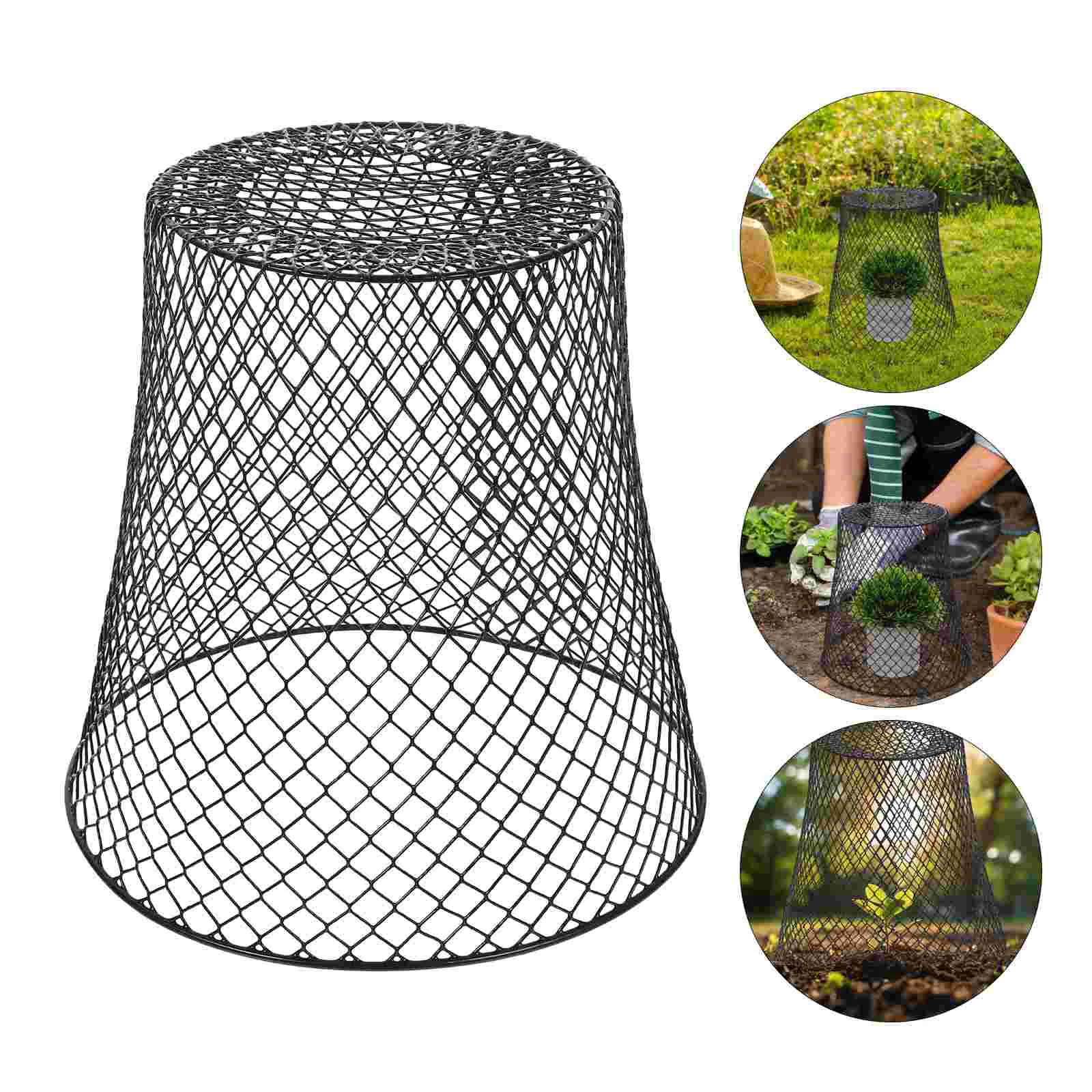 

4 Pcs Iron Plant Protection Cover Protector Wire Flowerpot Mesh Designed Cage Multi-use Accessory