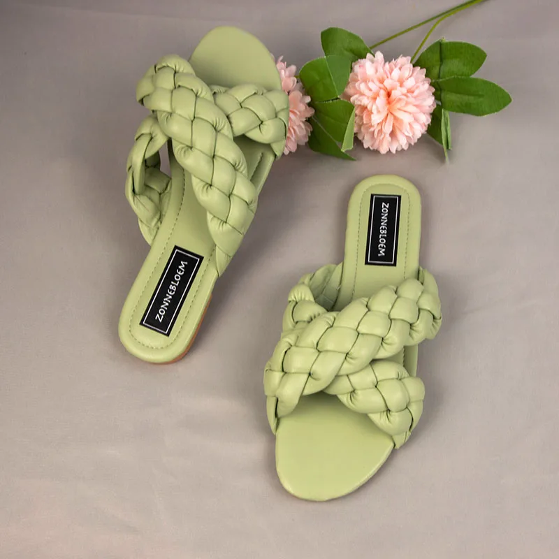 

Босоножки женские на плоской подошве, пляжная обувь с перекрестной шнуровкой, брендовые плетеные сандалии, большие размеры до 41, лето 2023