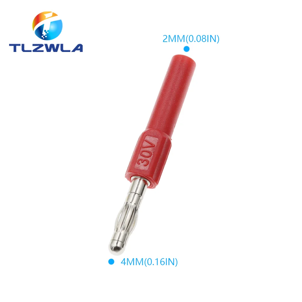 2PCS Vergoldung 30V 4MM Bananen Stecker Auf 2MM Buchse 4MM Weibliche Loch Auf 4MM männlichen Kopf Stecker Adapter – Detail 9