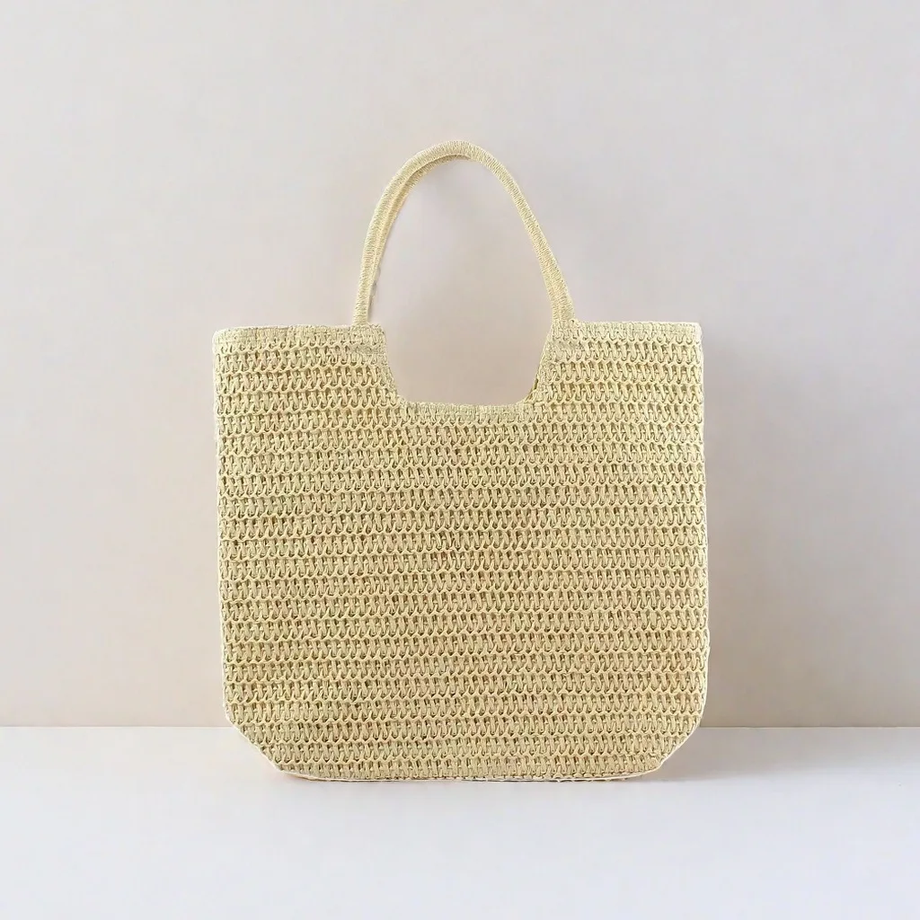 Grass woven large capacity woven women's bag tote shoulder crossbody handbag fashionable and popular beach bag designer bag