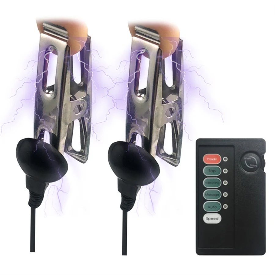 Electric Shock Nipple Clamps Medical Themed Toys Breast Pussy Massager Clitoris Clips Electro Stimulation Sex Toys Women nipple sex toys nipple clamps nipple clamp vibrator