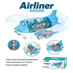 LED Light - Up Musical Toy Airplane - Blue/Pink Aircraft Toy (Blue)