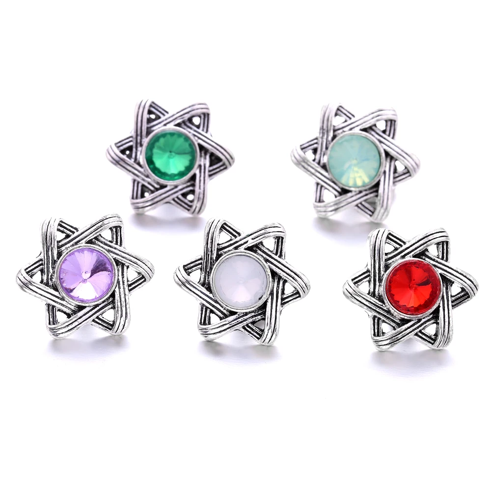 30pcs Mixed Styles 18mm Snap Buttons DIY Charm Fit  Metal Leather Snap Button Bracelet Necklaces Jewelry