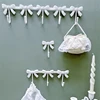Pink Bow Wall Coat Racks Hanging Clothes Bag Long Strip Hook Entrance Door Keys Holder White Bathroom Wall Hangers Room Decor 3