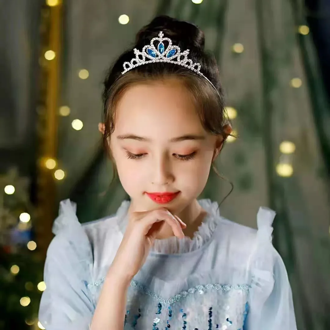 Geburtstagskrone für Kinder, Hochzeit, Braut-Tiara, Kinder-Tiara-Krone, Kristall-Prinzessinnen-Stirnband für Festzüge, Geburtstagsfeiern, Brautmode – Detail 7