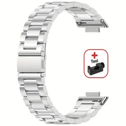 Stainless Steel Watch Band Bracelet for huawei fit 4 (Silver with tool)