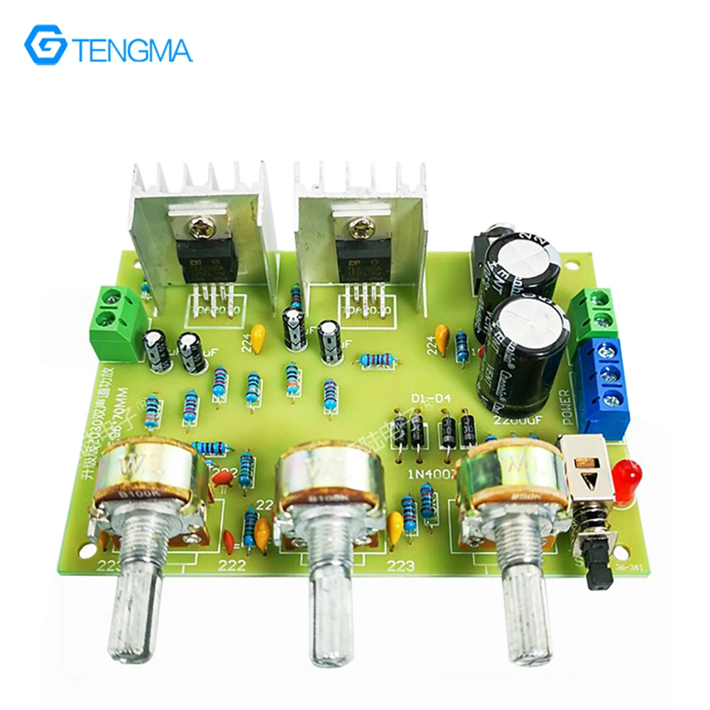 TDA2030 dvojí běžící pás zesilovač souprava reproduktor DIY elektronická výroba tvoření spojování sváření spojování