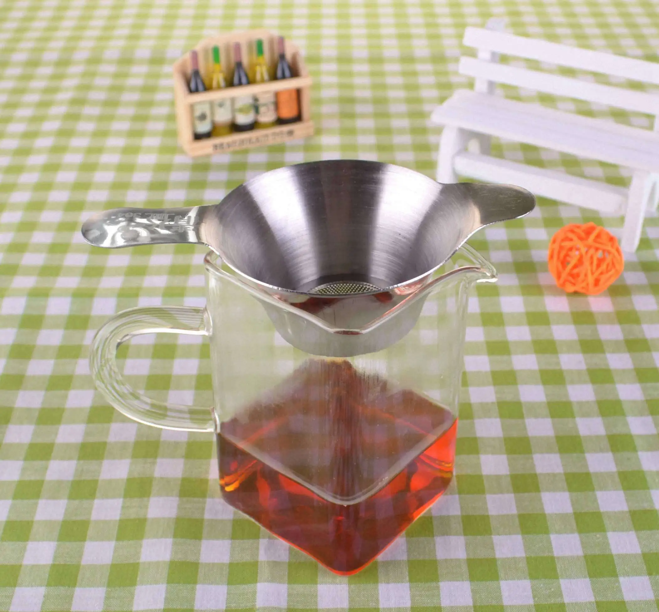 Stainless Steel Tea Strainer Fine Mesh Chinese Kungfu Tea Leaf Funnel Filter