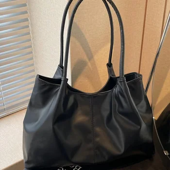 Nuova borsa di grande capacità Borse per la spesa per ragazze da donna Borsa a tracolla Borsa per pendolarismo Borsa tote in morbida pelle solida